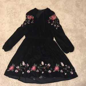 Black velvet dress